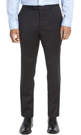 Hugo Boss Men's Leenon1 Flat Front Wool Dress Pants 34 R Navy Blue